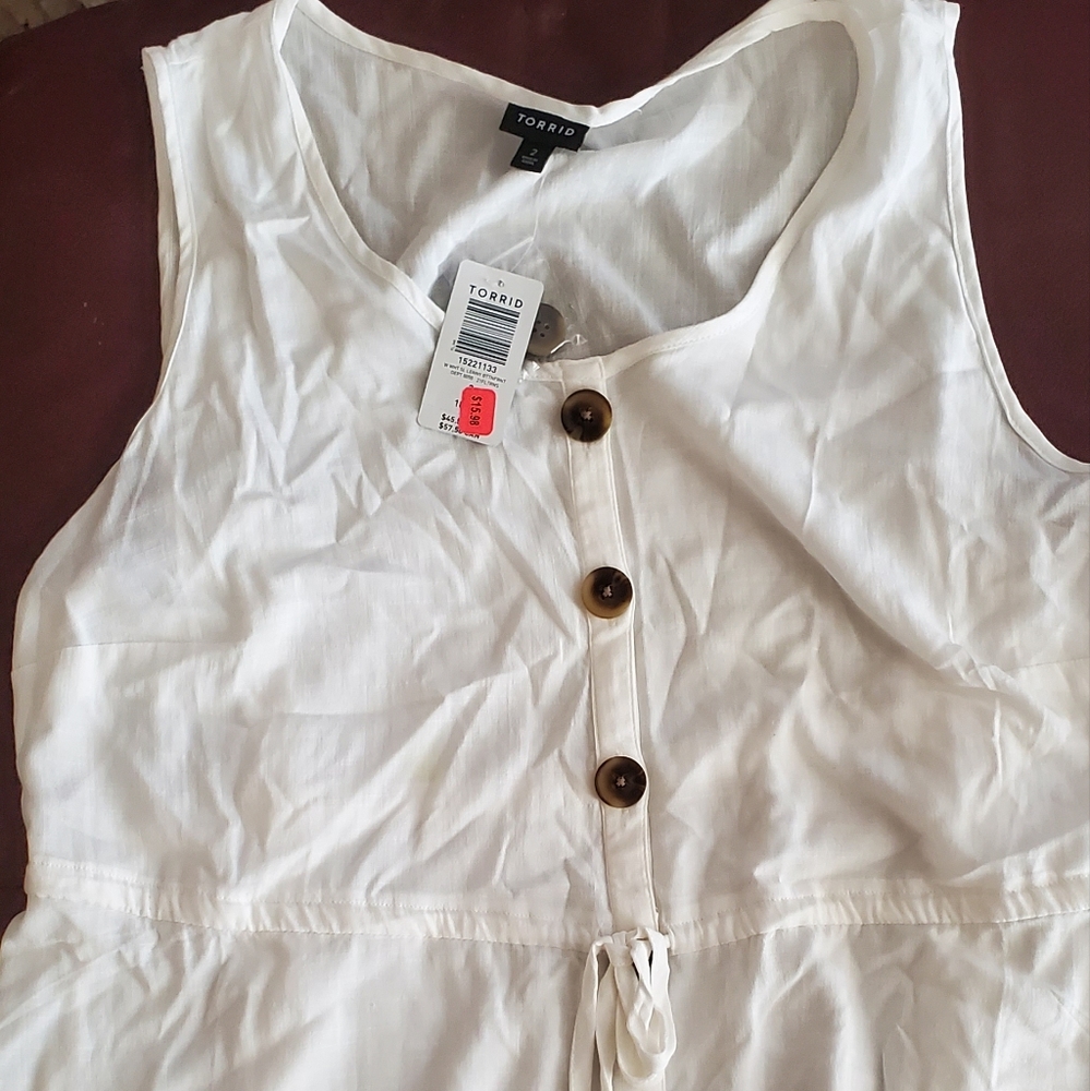 White linen look blouse